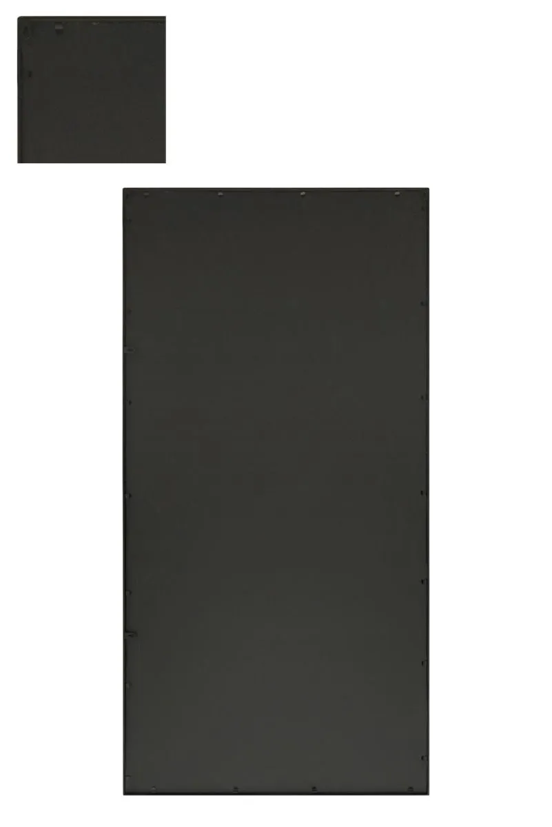 MirrorOutlet Black Metal Framed Window Wall or Leaner Garden Mirror (180CM X 90CM) 3