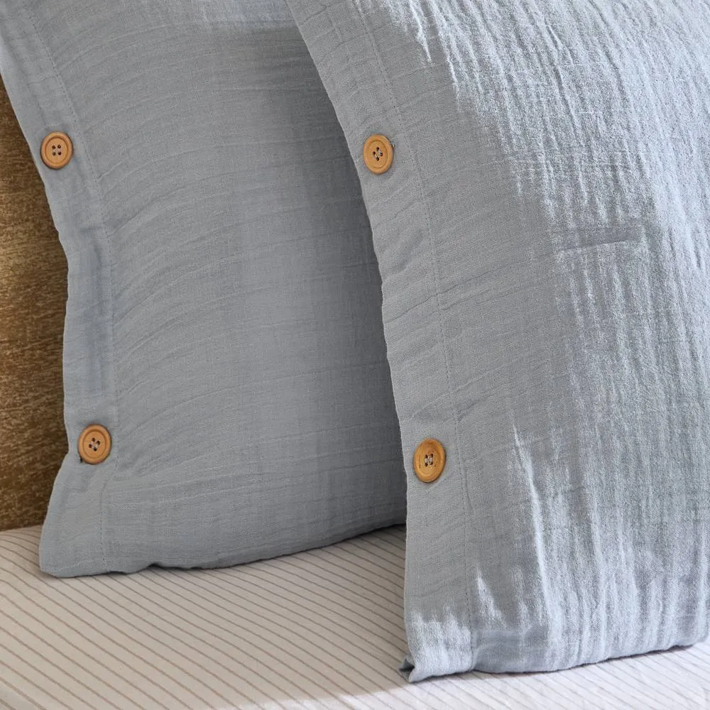 Yard Lark 100% Cotton Muslin Duvet Cover Set in Pale Blue 3