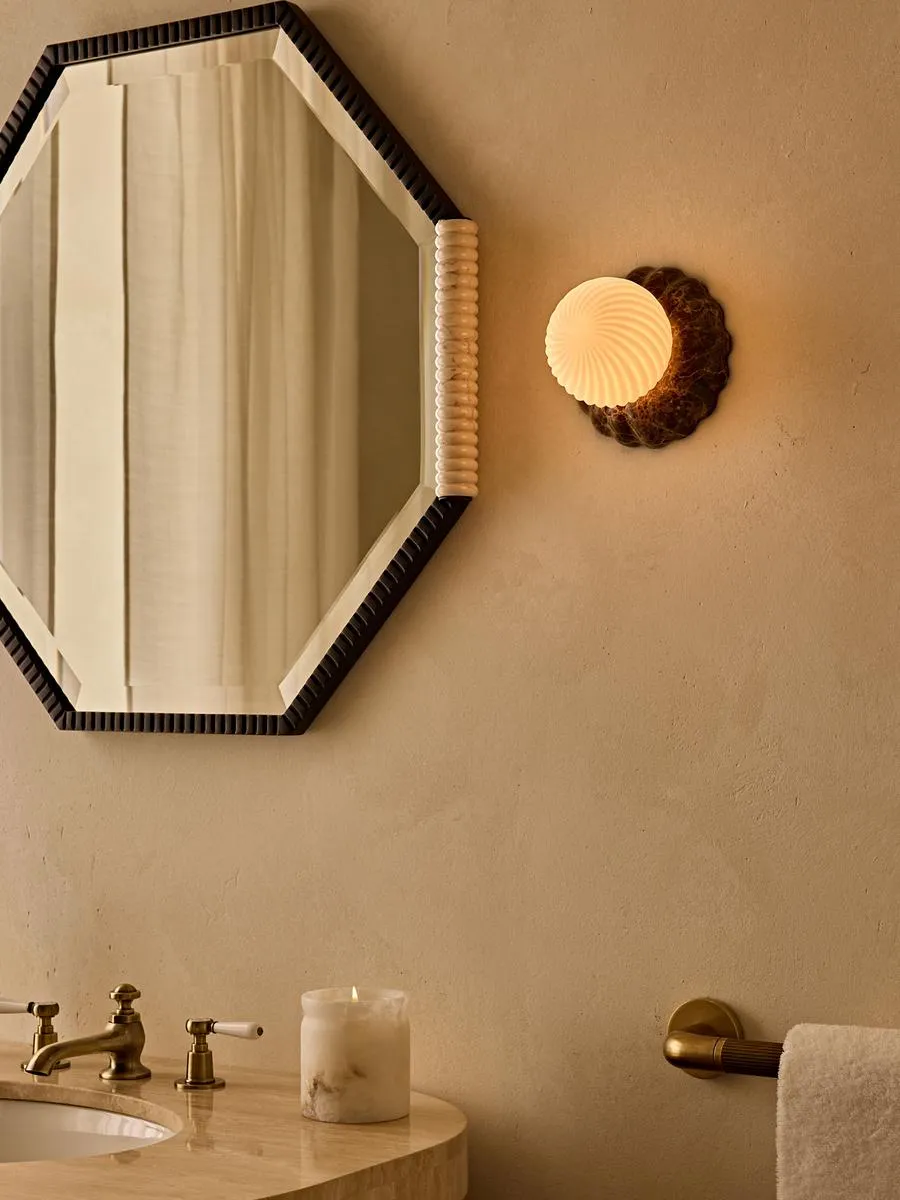 Floria Wall Light, Dark Emperador Marble, IP44