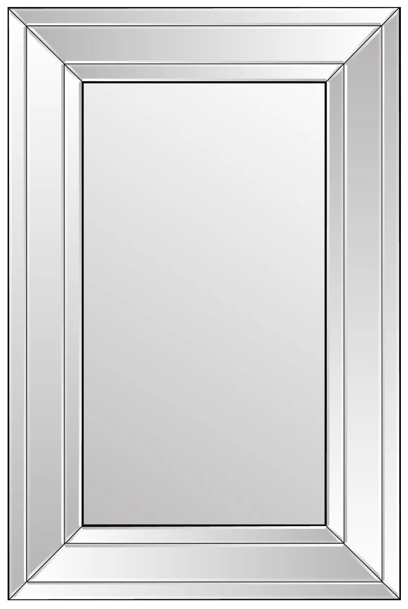 MirrorOutlet Langley All Glass Modern Bevelled Large Dress Mirror 120 x 80 CM in Silver 4