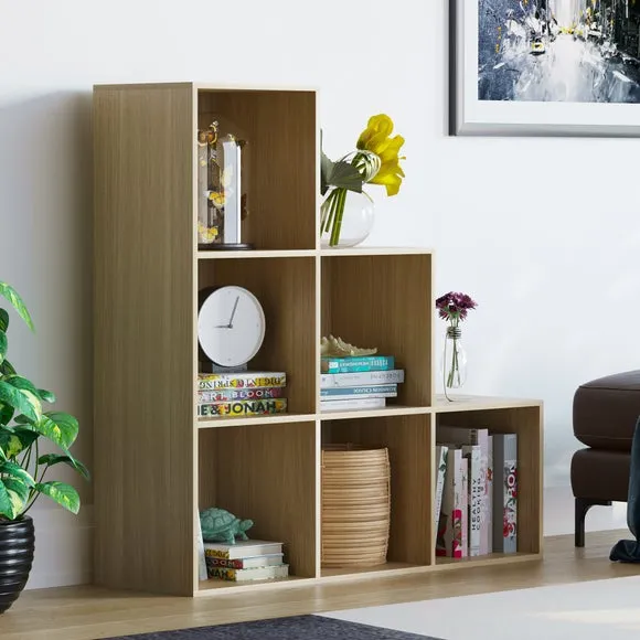Return - Vida Designs Durham 6 Cube Staircase Storage Unit, Oak