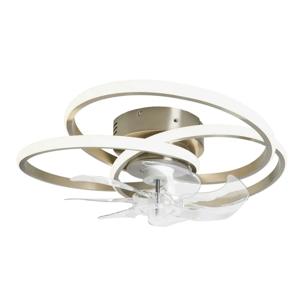 Trinity LED Dimmable Fan Ceiling Light, Satin Nickel 1
