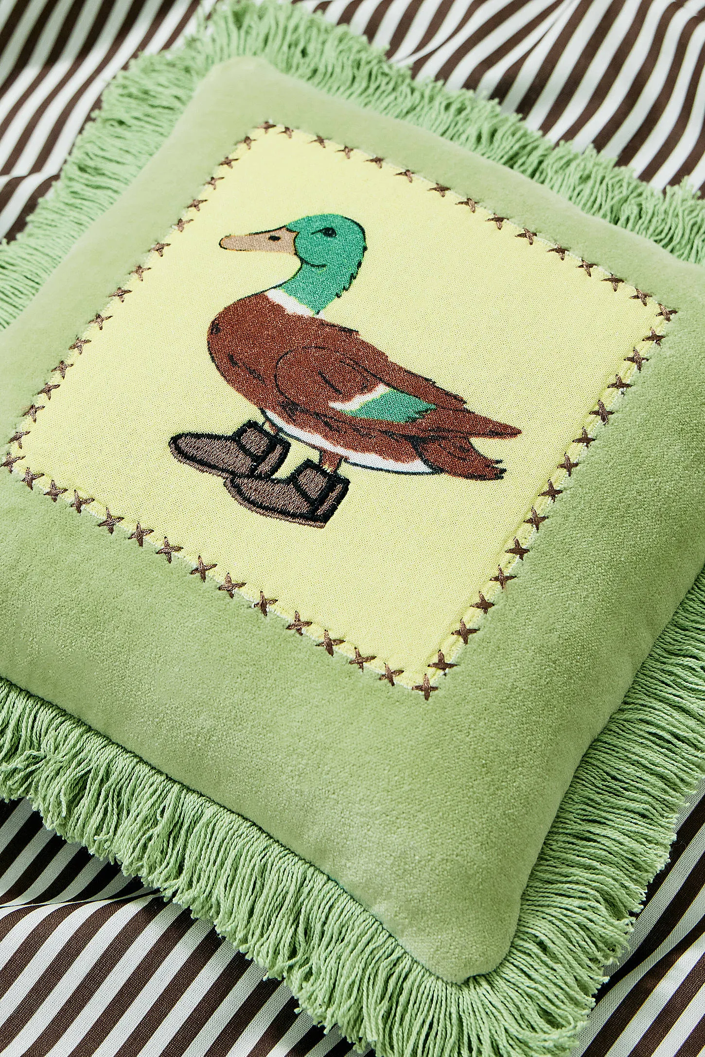 Green Silly Duck Mini Cushion - Green ALL 2