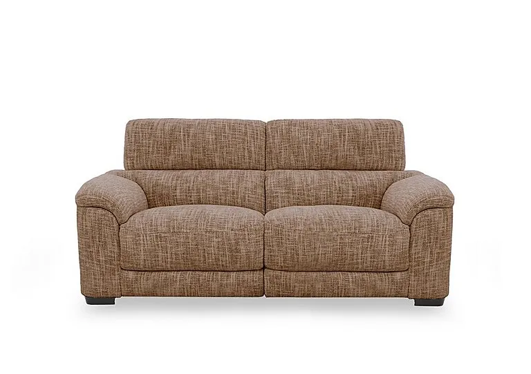 Nova Fabric 2 Seater Power Recliner Sofa with Power Headrests - Light Brown