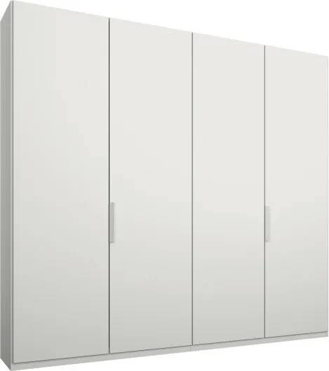 Caren 4 door 200cm Hinged Wardrobe, White Frame, Matt White Doors, Classic Interior
