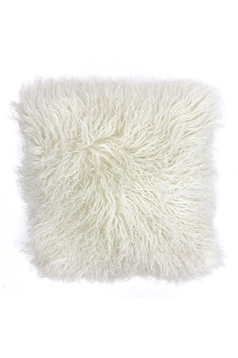 Paoletti Mongolian Natural Sheepskin Cushion in White