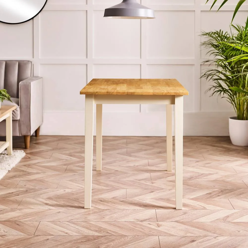 FurnitureboxUK Salcombe Small Rectangular Wooden Table & 2 Tenby Small Benches in Light Oak 5