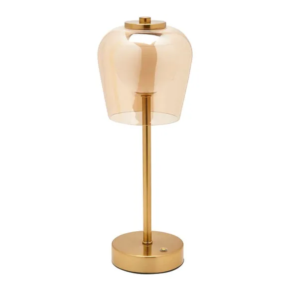 Hestia Glass Shade Rechargeable Colour Changing LED Touch Table Lamp 2
