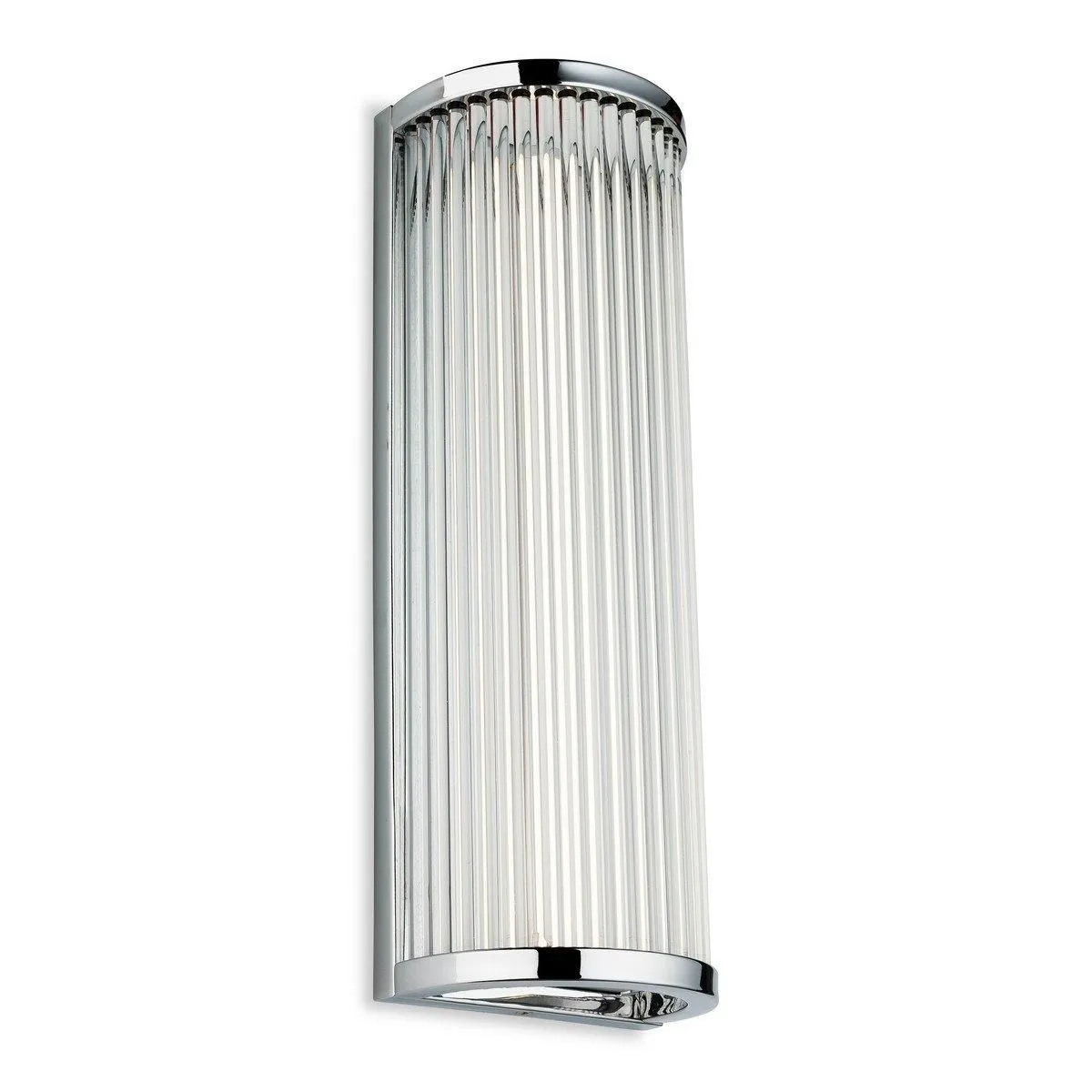 Netlighting Jewel Integrated LED Bathroom Flush Wall Light Chrome with Clear Glass Rods IP44 in White