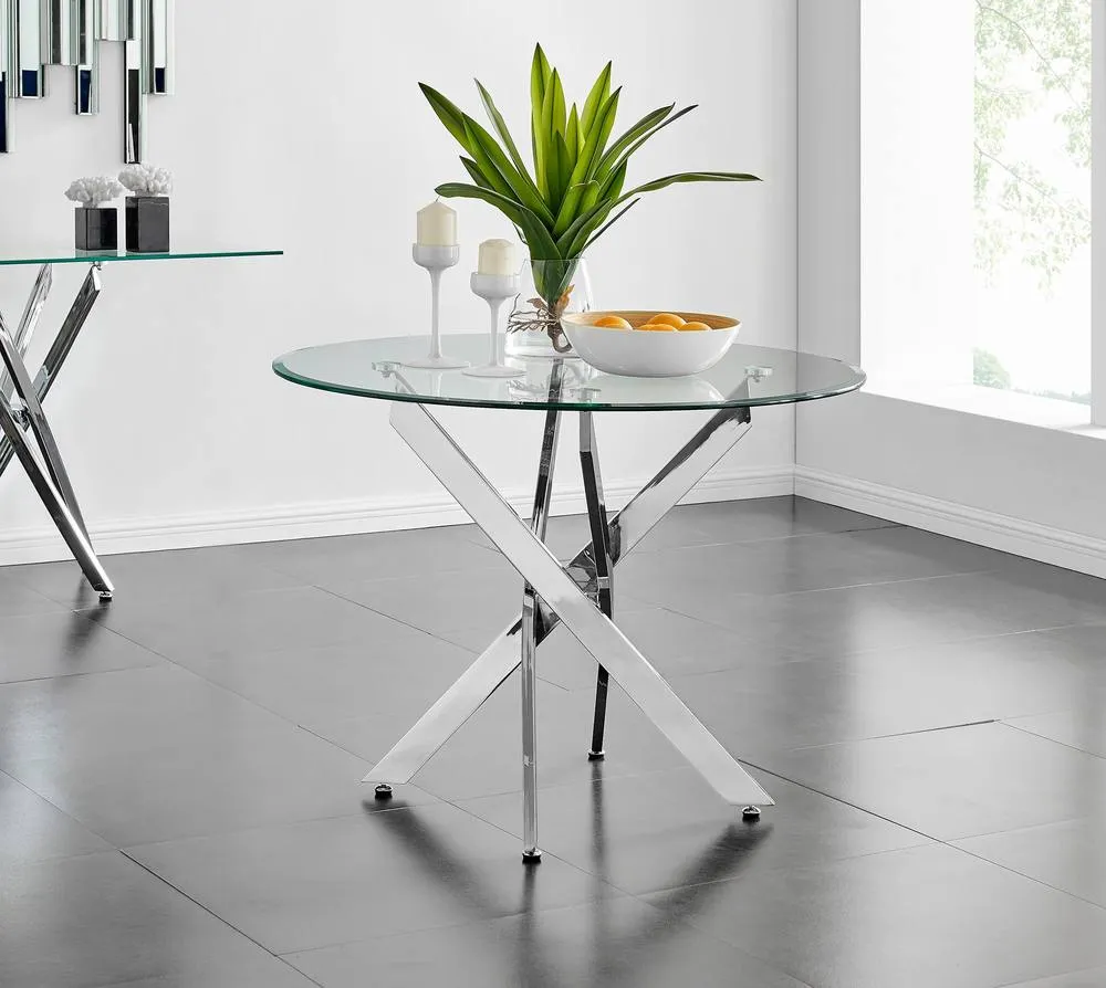 FurnitureboxUK Novara 100cm Round Dining Table & 2 Isco Chairs in Black 5