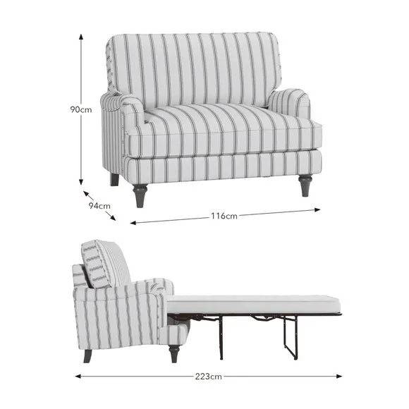 Beatrice II Folkstone Stripe Single Snuggle Sofa Bed 6