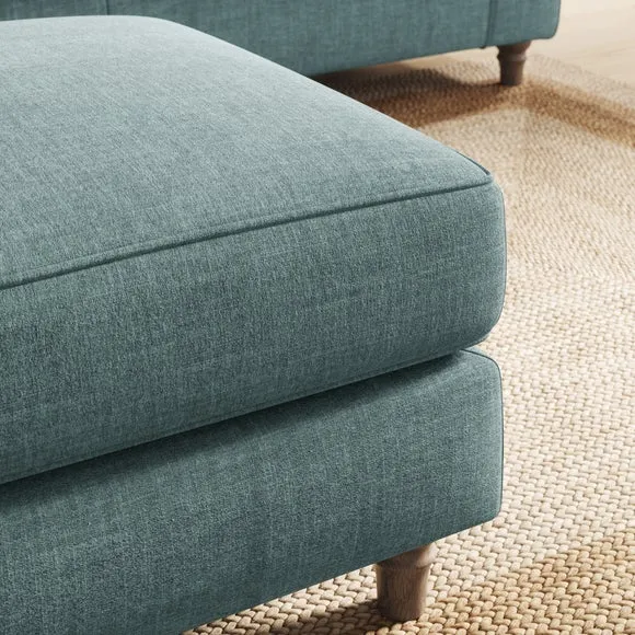 Flori Tonal Plush Chenille Footstool 5