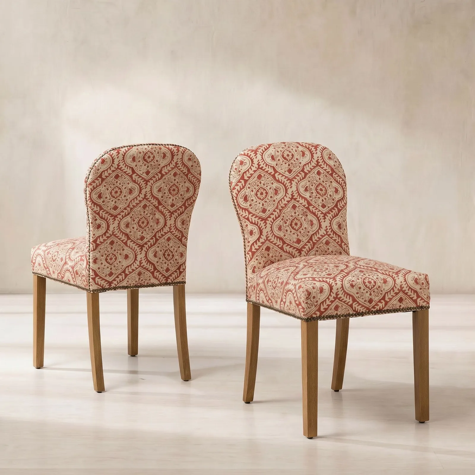 Gable X Linwood Dining Chair, Red Fabric | Barker & Stonehouse