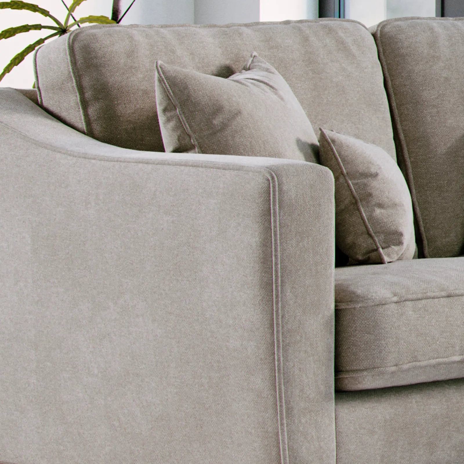 The Great Sofa Company Jackson 3 Seater Chenille Sofa in Stone 3