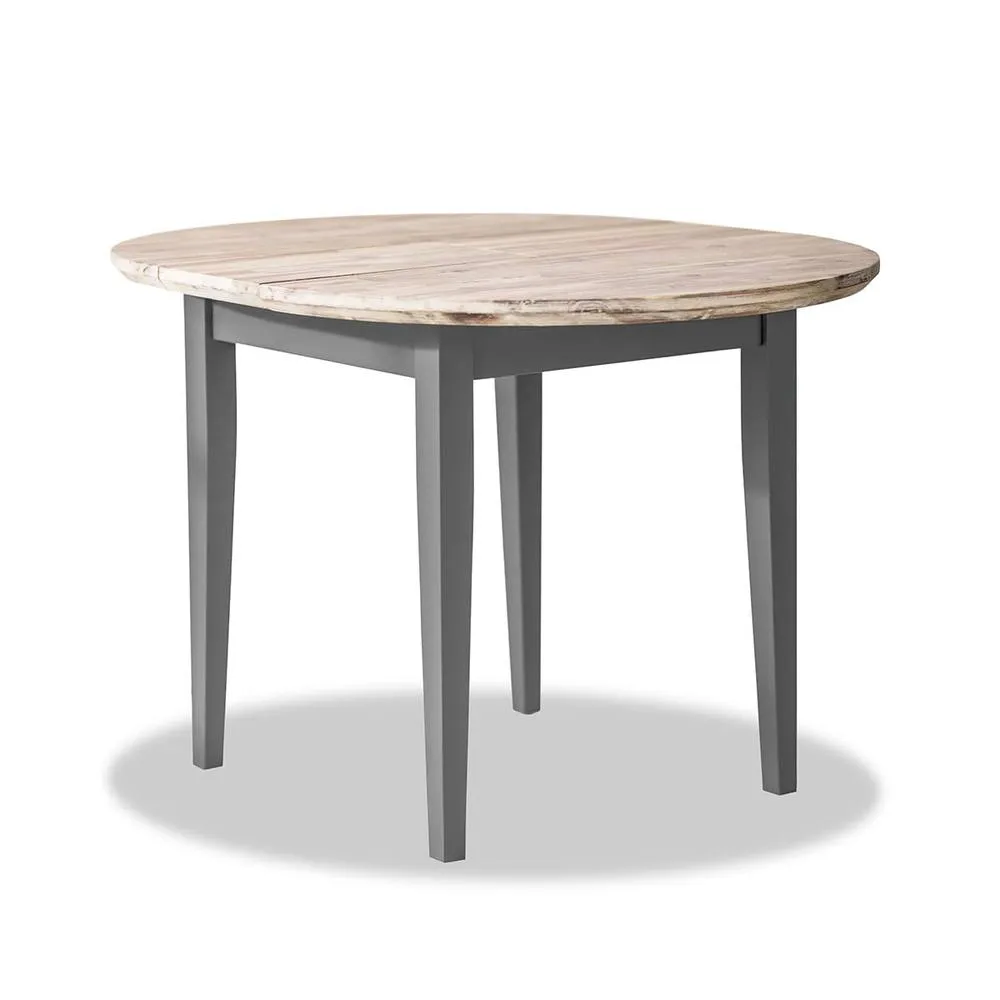 Statement Furniture Florence Round Extendable Kitchen Dining Table in Light Grey 1