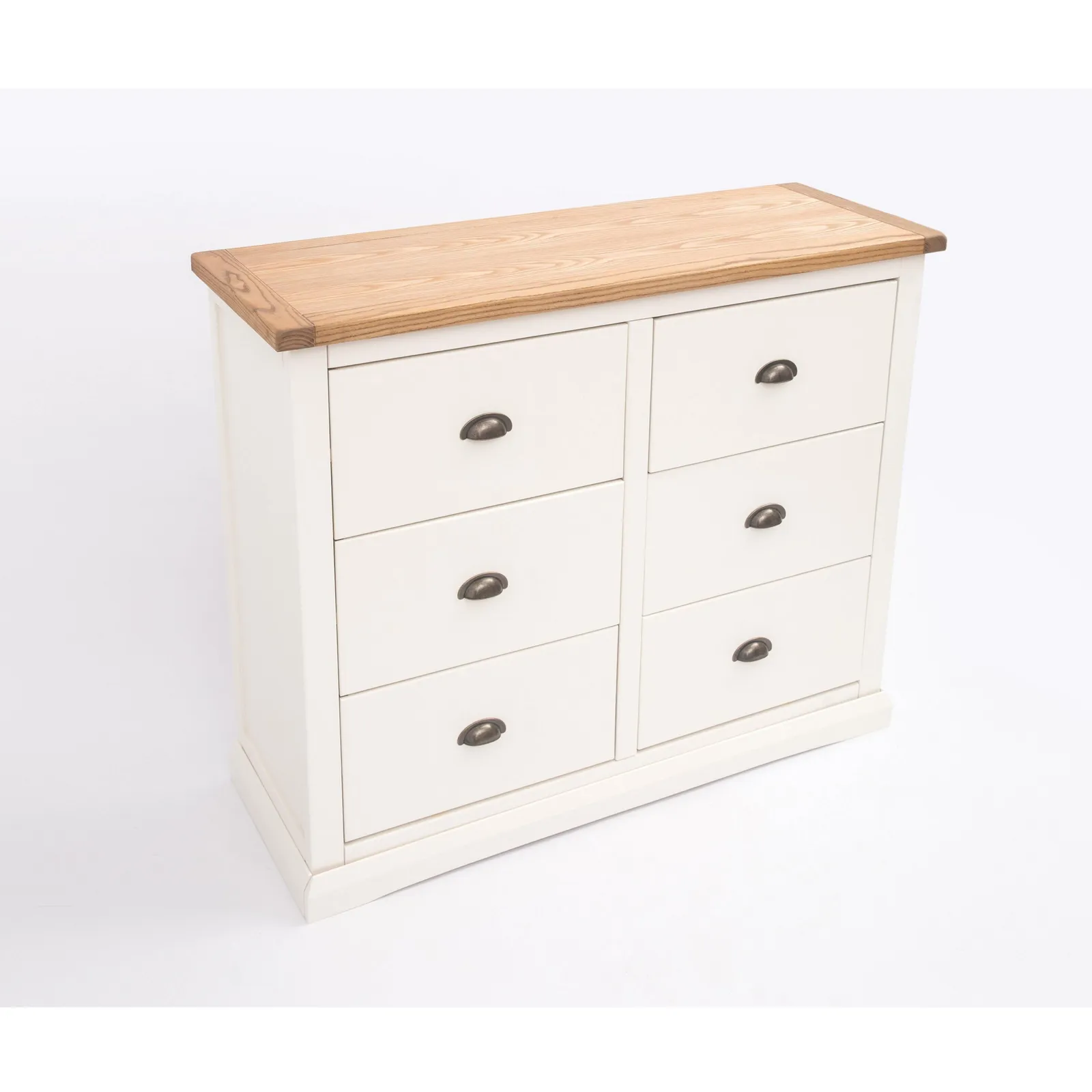 Cabinet Bits Cosenza 6 Drawer Chest of Drawers Brass Cup Handle in Off-White 4