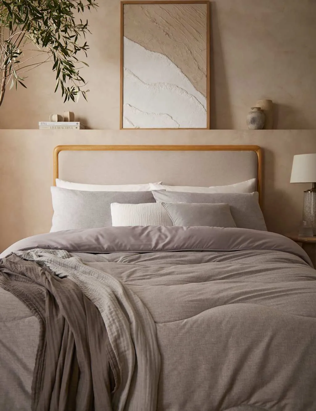 Nightlark Soft Weave 4.5 Tog Coverless Duvet Set Light Grey