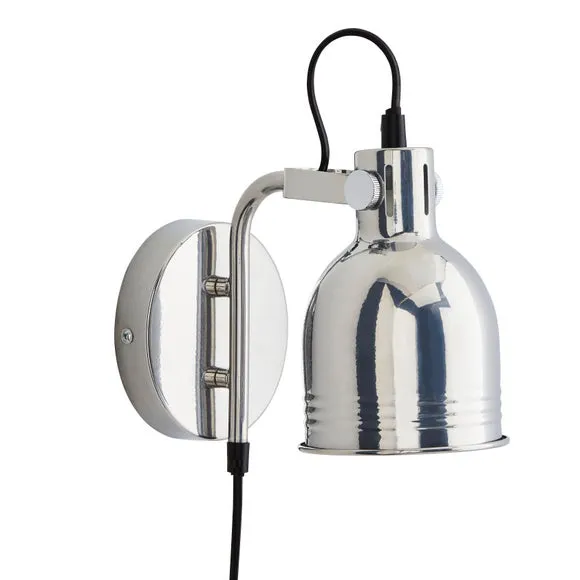 Issac Chrome Effect Plug In Wall Light 5