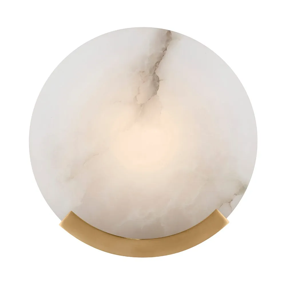 Visual Comfort Melange Round Sconce Antique Brass 7" 2