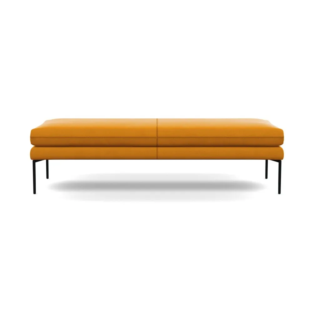 Heal's Matera Bench 160cm Nobilis Velvet Mustard Black Feet