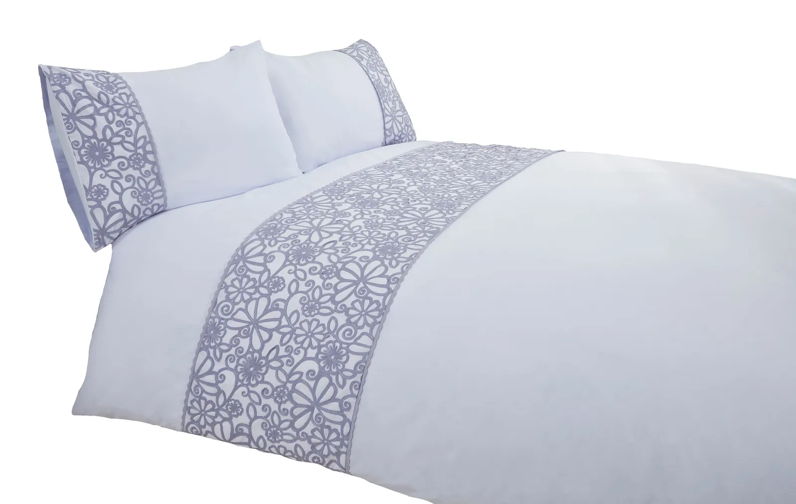 Rapport Home Butterfly Polycotton Duvet Cover Set With Pillowcase in Grey 3