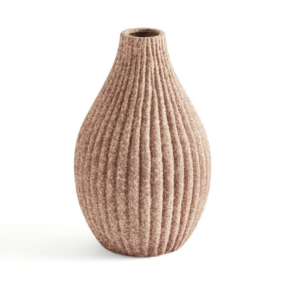 Ribbed Stone Bottle Vase 3