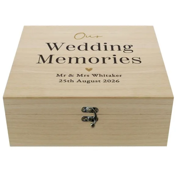 Personalised Wedding Memories Wooden Keepsake Box 3