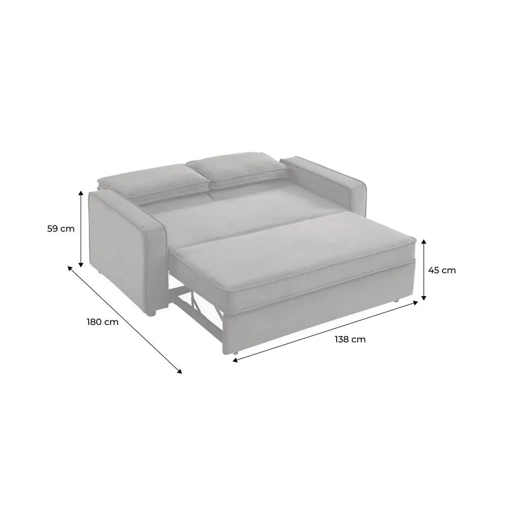 sweeek 2-seater corduroy sofa bed in Cream 4