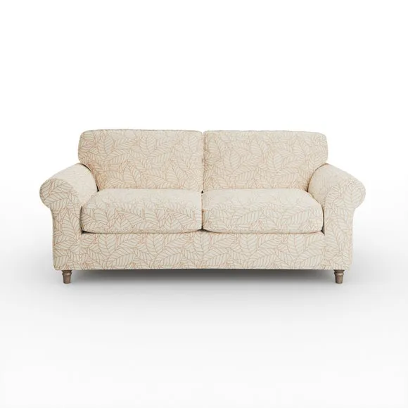 Flori Woven Leaf Fabric 3 Seater Sofa 6
