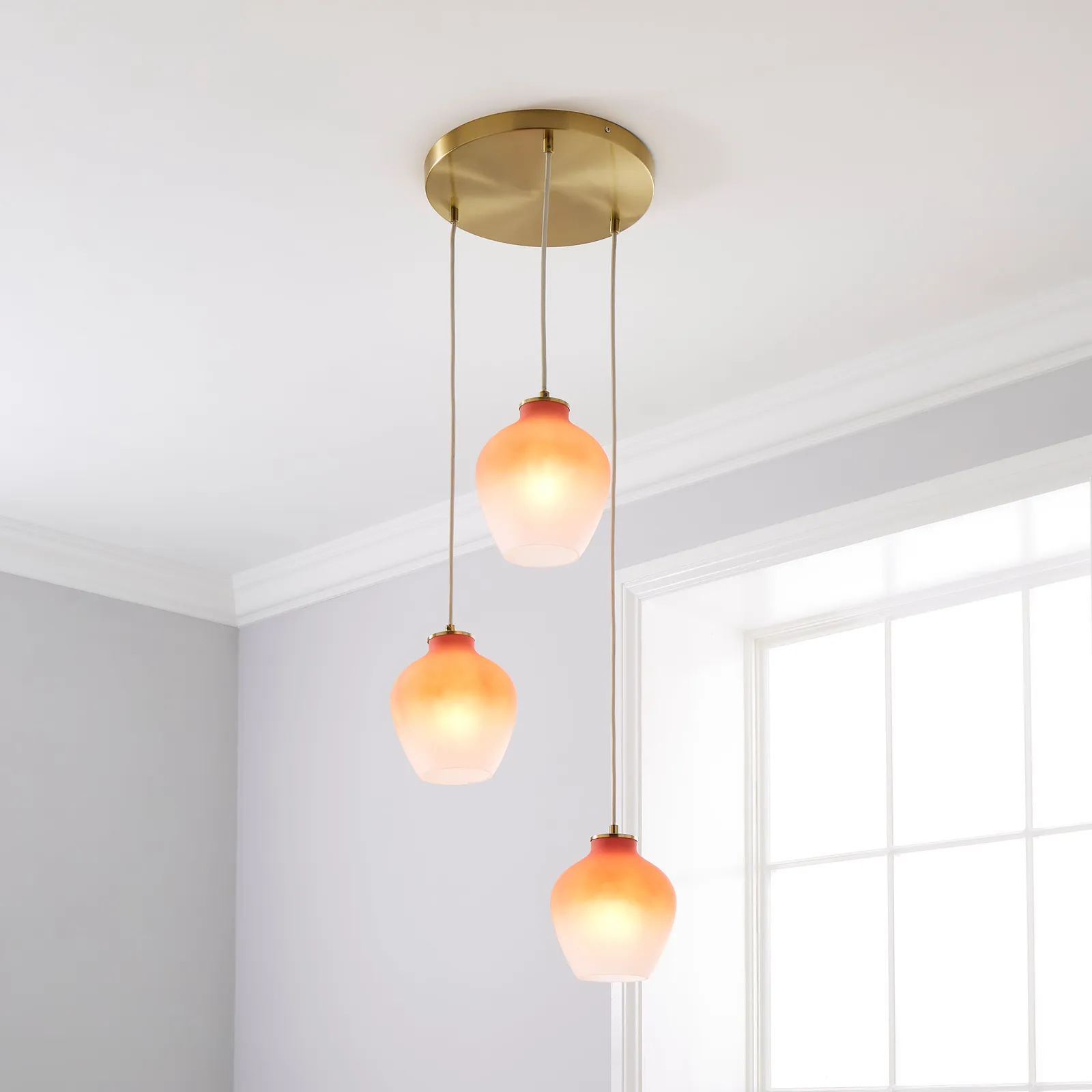 Juliet 3 Light Cluster Ceiling Fitting Pink