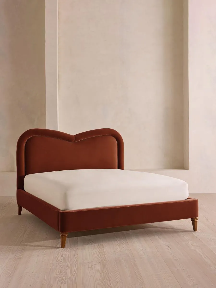 Keira Bed, Super king, Velvet, Rust