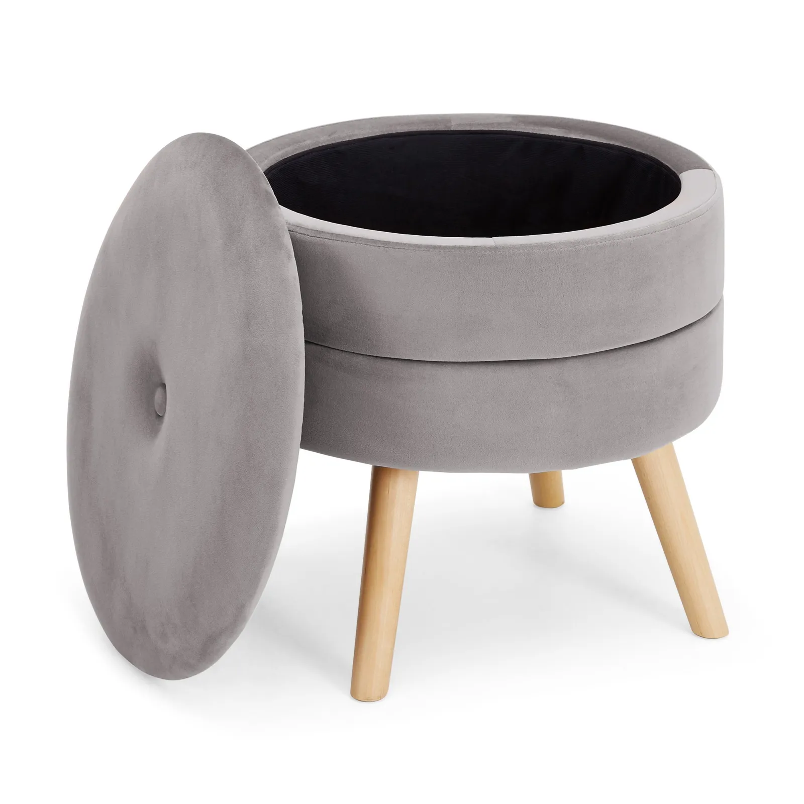 Gisela Storage Footstool - Grey Grey