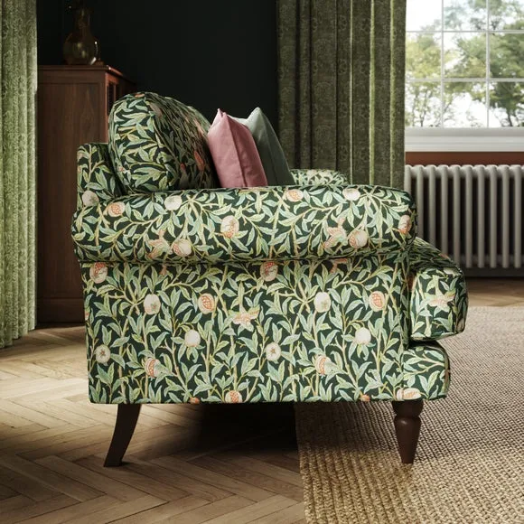 Jolene William Morris Bird & Pomegranate Print Velvet 3 Seater Sofa 3