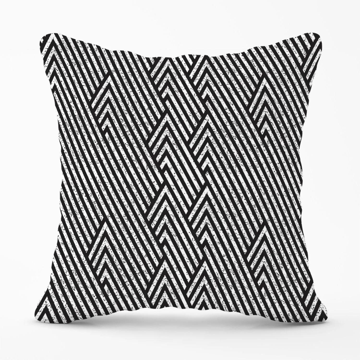 Warren Reed - Designer Oblique Black Grunge Pattern Outdoor Cushion