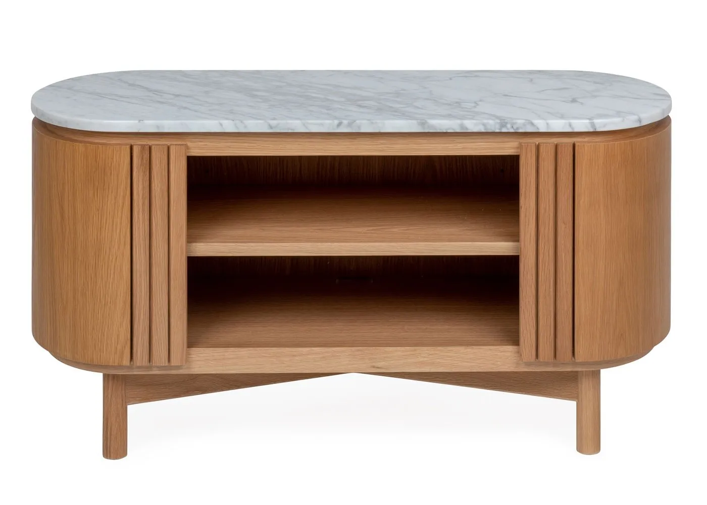 Heal's Remi AV Unit Oak and White Marble Small