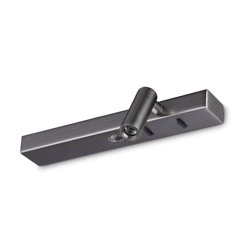 Netlighting Bonne Nuit Right LED Reading Wall Light Nickel 3000K in Grey