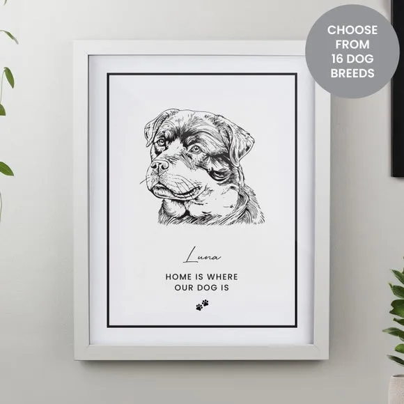Personalised Dog Breed Framed Print 3