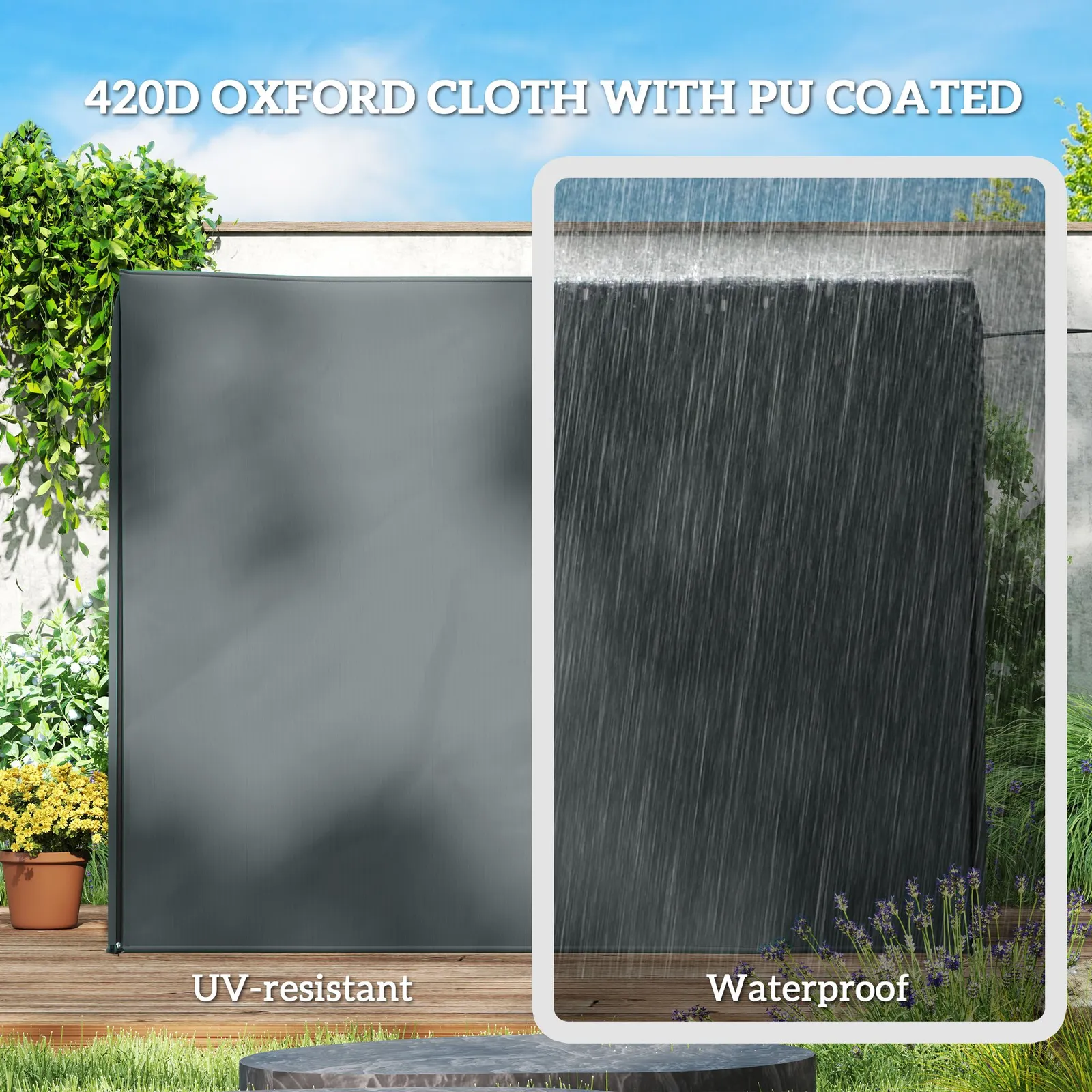 OUTSUNNY 3 Seater Garden Swing Cover, Windproof & Anti-UV, Grey 6