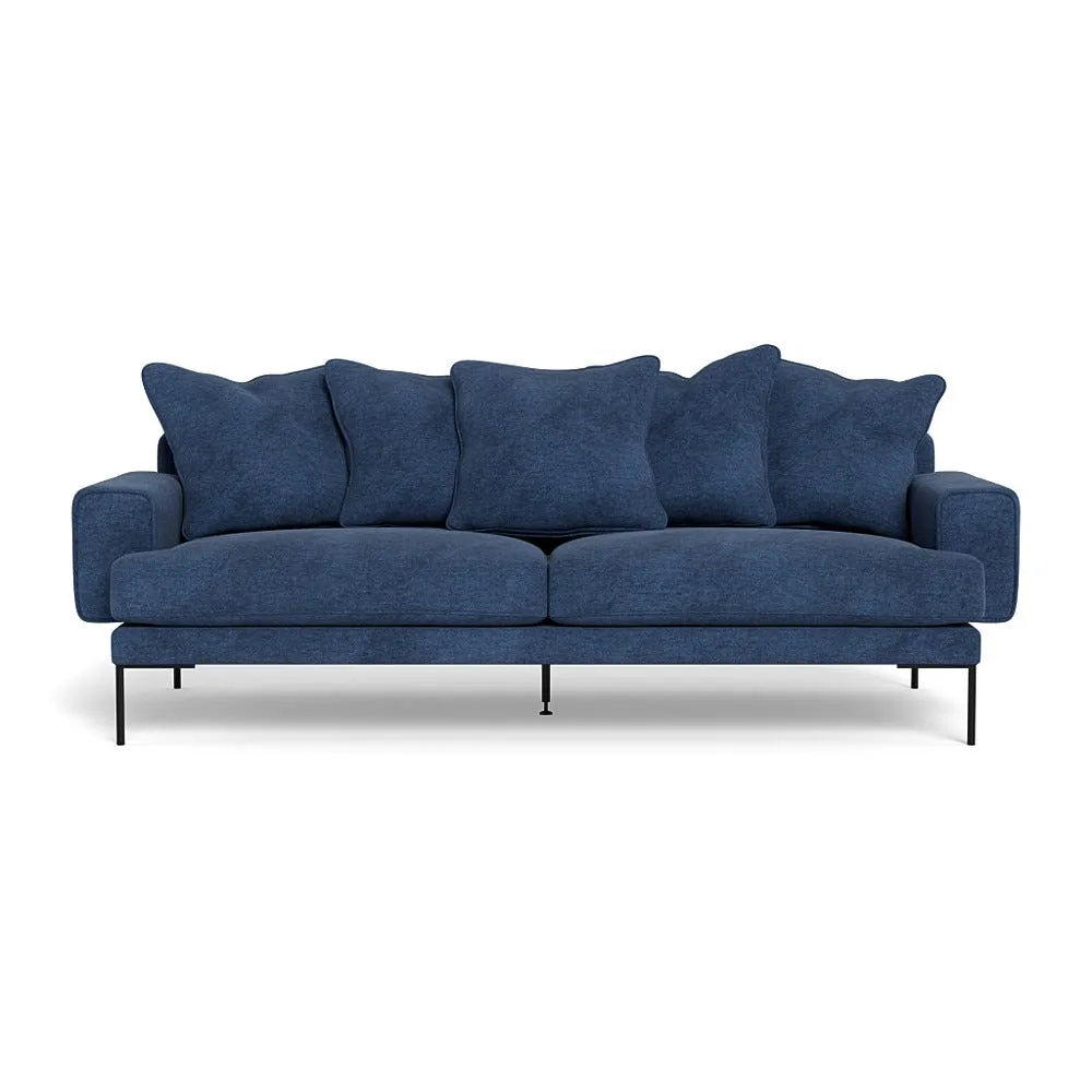 Heal's Torrington 4 Seater Sofa Broad Weave Lagoon Black Feet 1