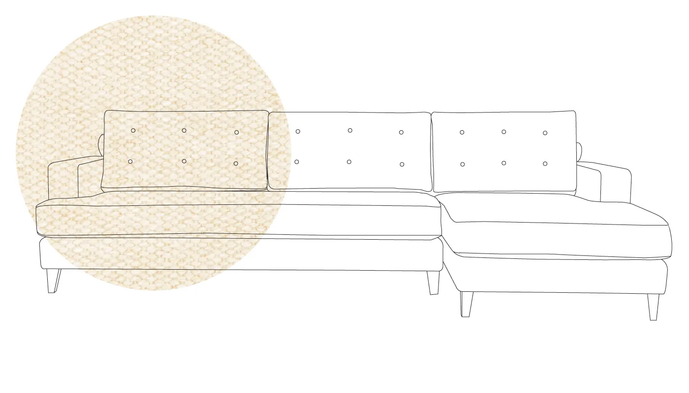 Heal's Mistral Right Hand Corner Sofa Cotton Grain Natural Feet