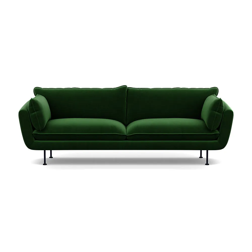 Heal's Allora 4 Seater Sofa Smart Velvet Forest Black Feet 1
