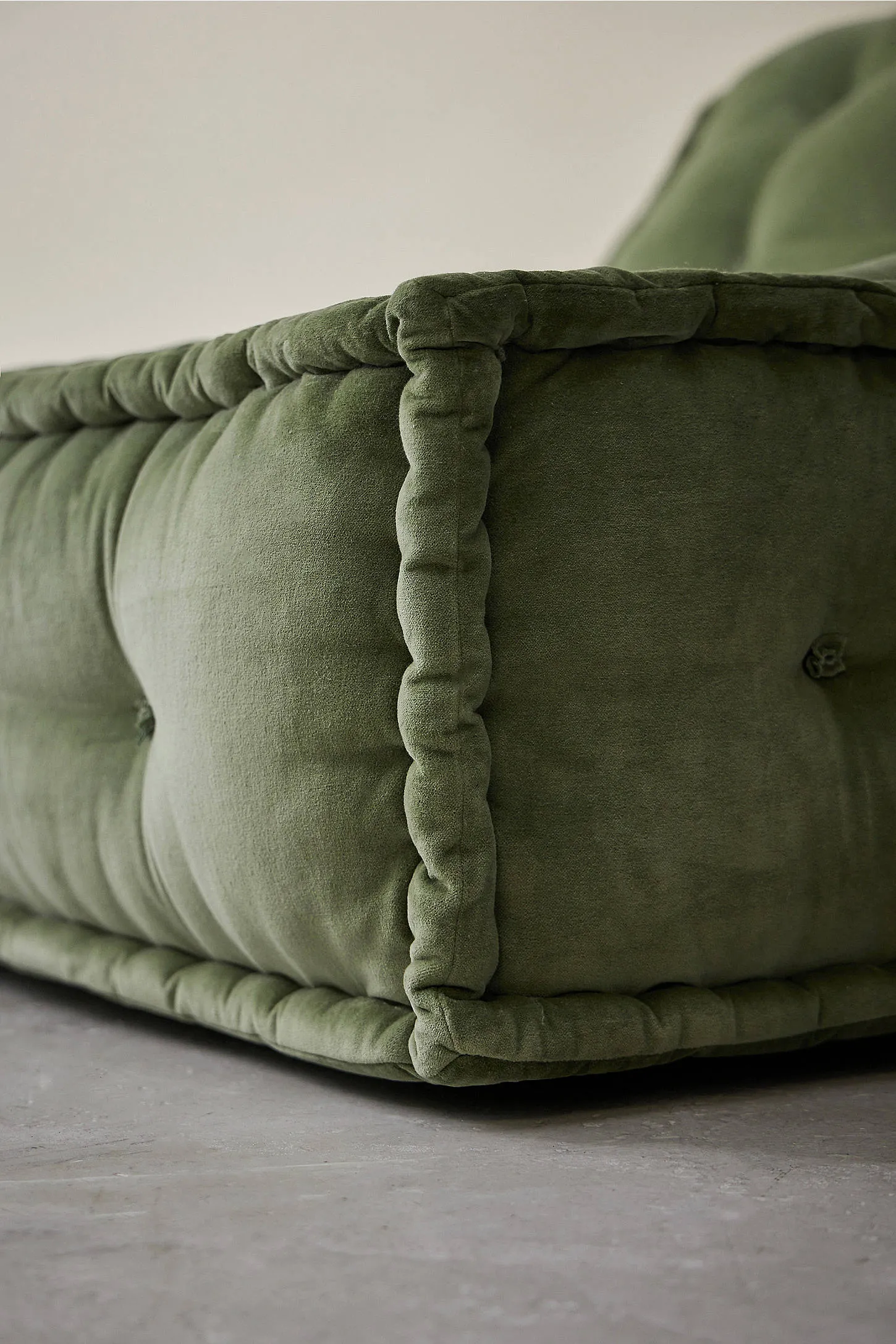 Reema Sage Velvet Two-Seater Floor Cushion - Green 5