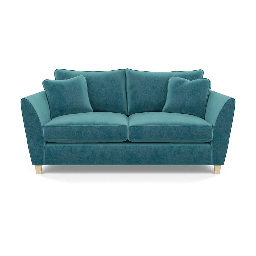 Heal's Torino 3 Seater Sofa Smart Luxe Velvet Airforce Blue Natural Feet 1