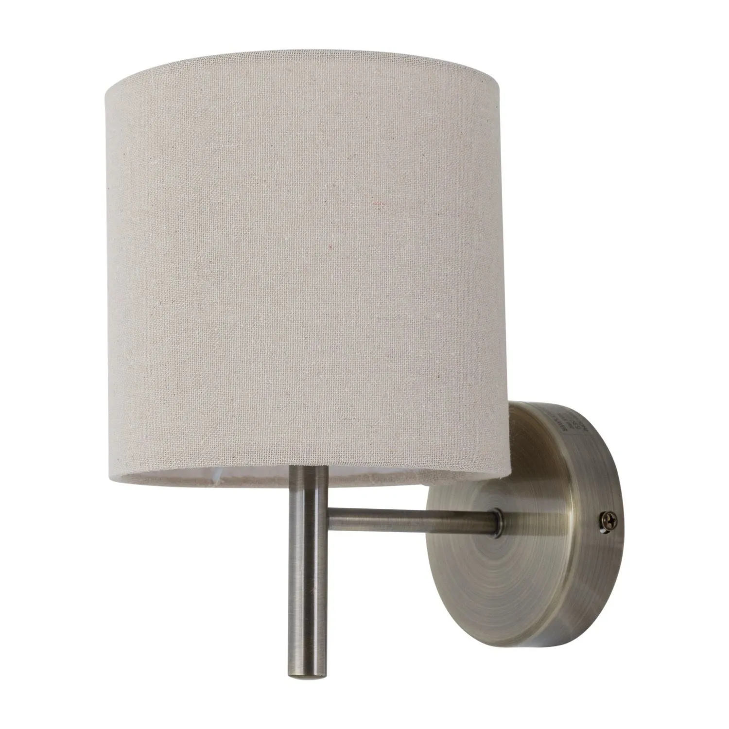 First Choice Lighting Set of 2 Brea - Antique Brass Wall Lights with Natural Linen Shade in Gold 2