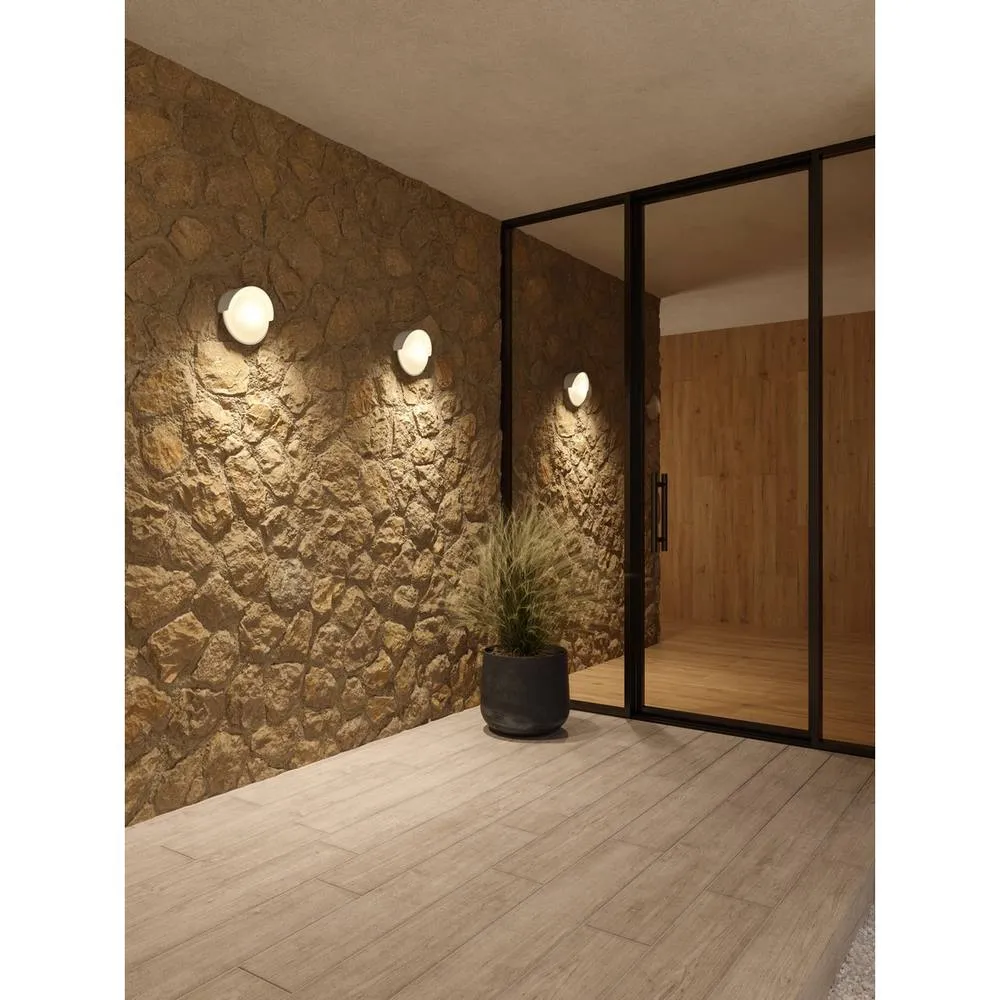 Netlighting Auro Outdoor Flush Wall Lamp White Sandblasted LED 6.2W IP54 On Off 2