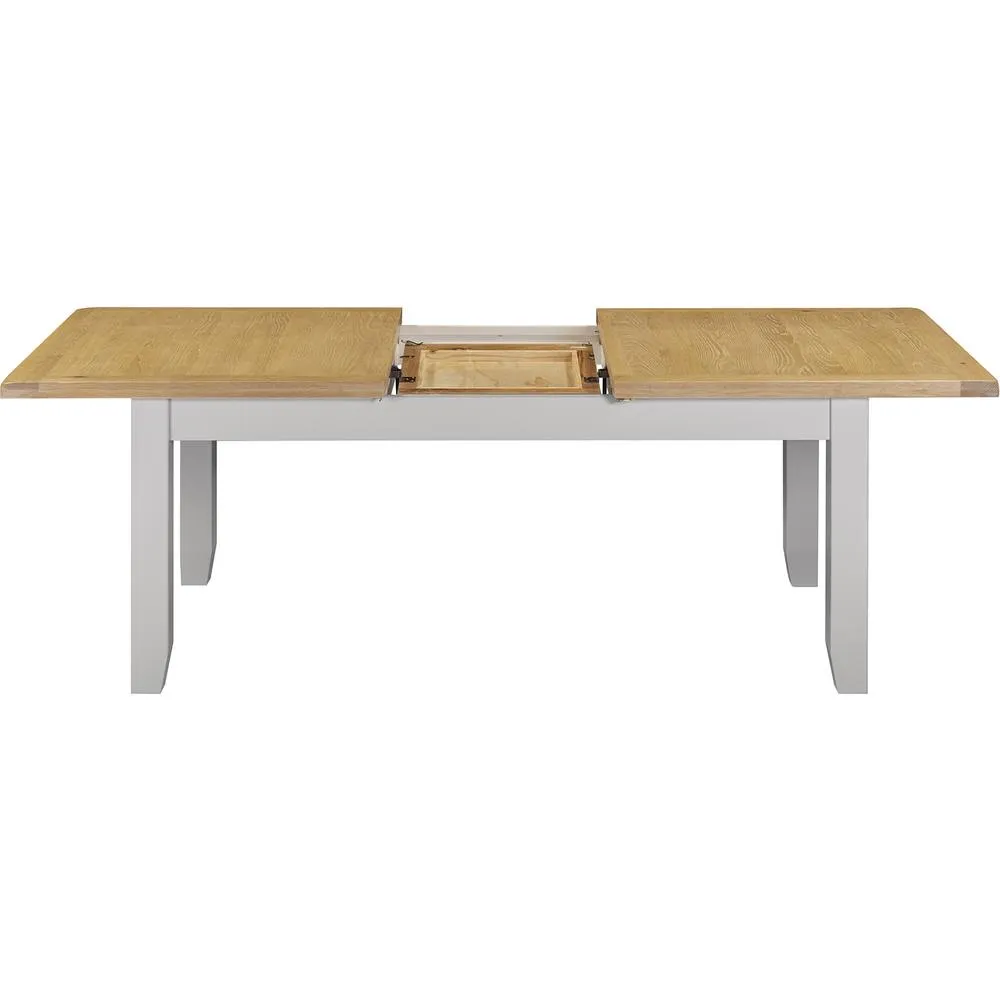 Seconique Windsor Pebble Grey Large Extending Dining Table (Part Assembled) in Light Grey 5