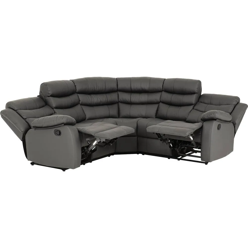 Seconique Roma Corner Recliner Sofa Grey Faux Leather 4