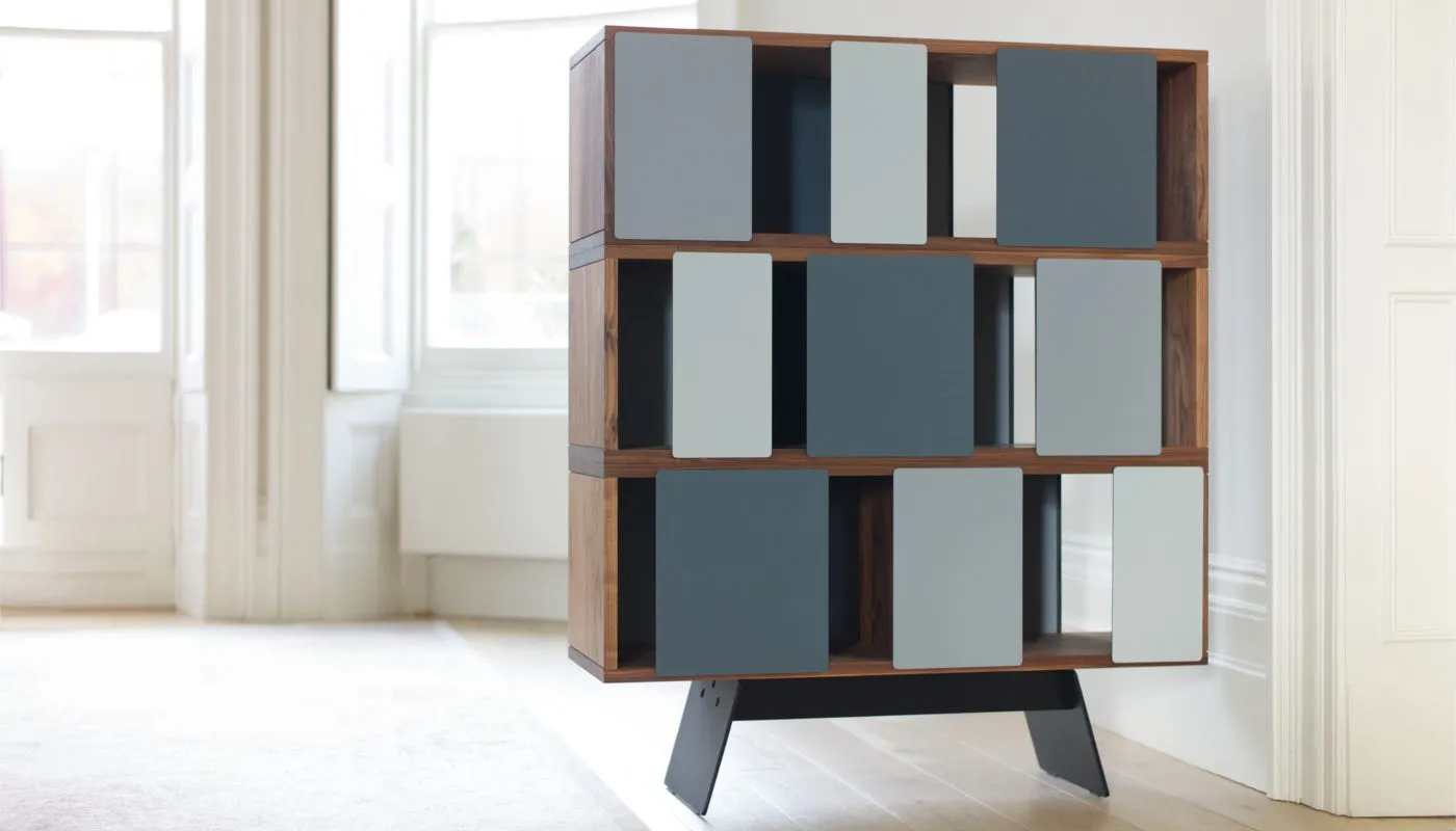 De La Espada Different Trains Narrow 3-Tier Cabinet Walnut 4