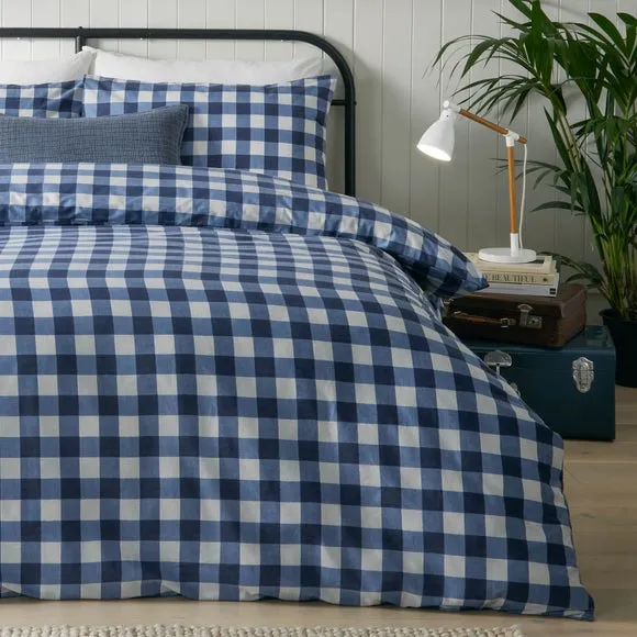 Riviera Hartsford Check 144 Thread Reversible Duvet Cover & Pillowcase Set 3