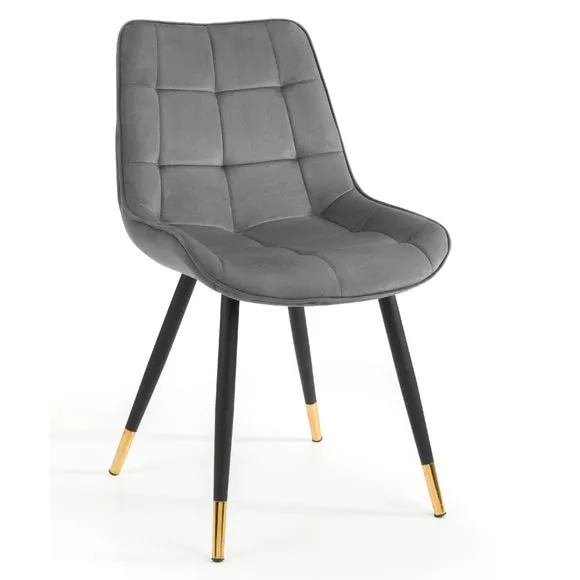 Hadid Set of 2 Dining Chairs, Velvet 4